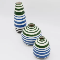 Soliflore en céramique rayé - Vert