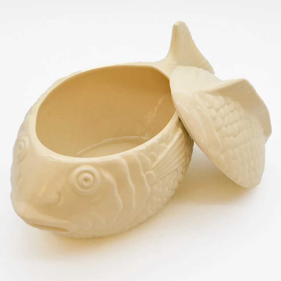 Soupière en céramique en forme de Poisson - Blanc