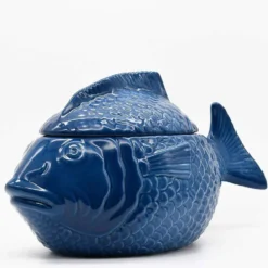 Soupière en céramique en forme de Poisson - Bleu cobalt