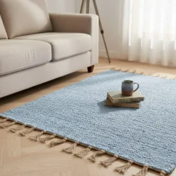 Tapis Artisanal - Bleu Ciel