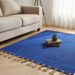 Tapis Artisanal - Bleu dur