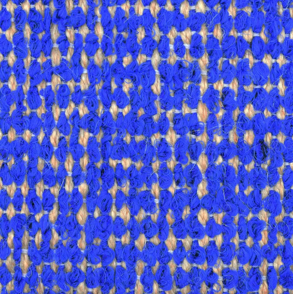 Tapis artisanal en sisal et coton 160x95 - Bleu