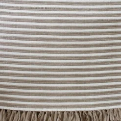 Tapis coton rayé Café et blanc