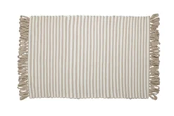 Tapis coton rayé Café et blanc