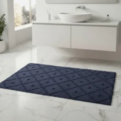 Tapis de salle de bain 100x50 - Bleu foncé