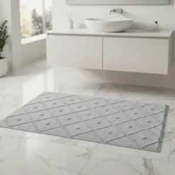 Tapis de salle de bain 100x50 - Gris