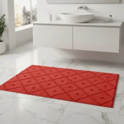 Tapis de salle de bain 100x50 - Rouge