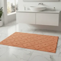 Tapis de salle de bain 100x50 - Saumon