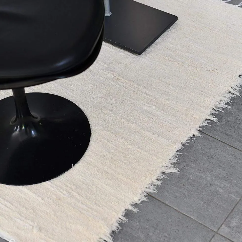 Tapis en coton Blanc écru