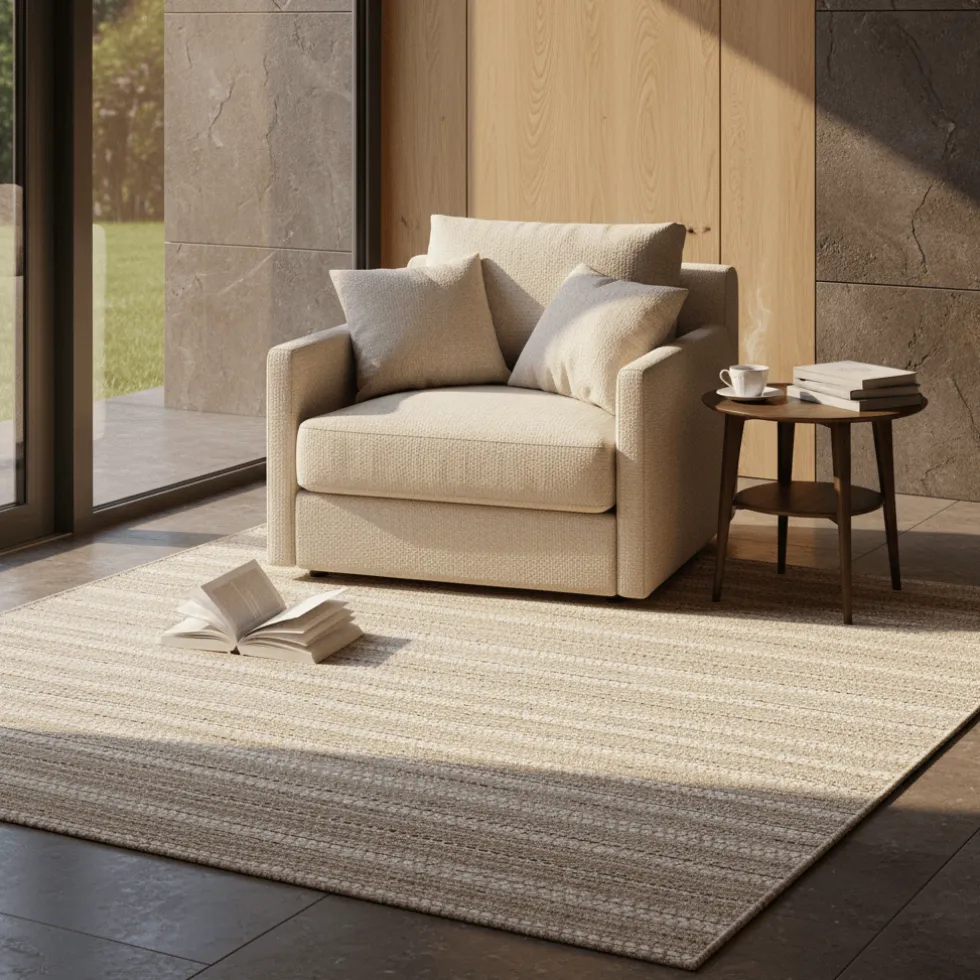 Tapis en fibres mélangées - Beige