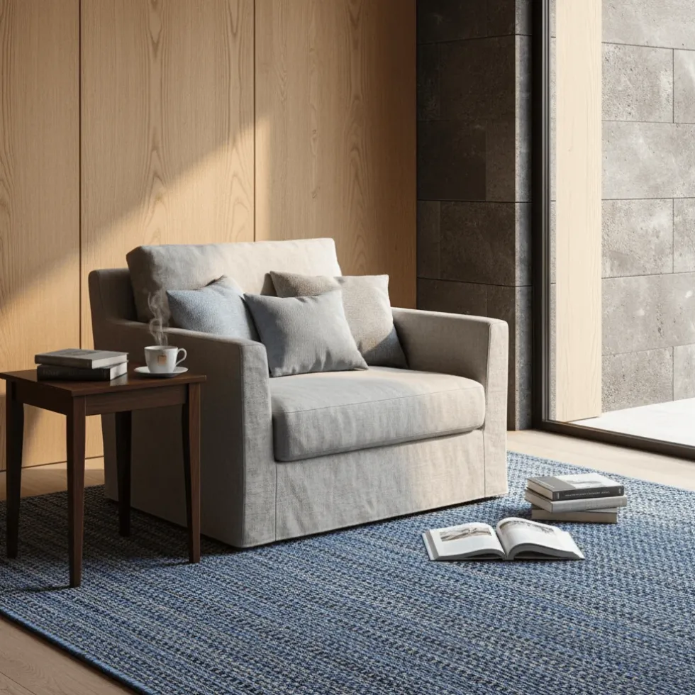 Tapis en fibres mélangées - Bleu