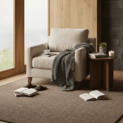 Tapis en fibres mélangées - Marron