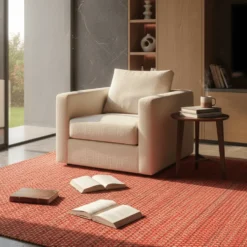 Tapis en fibres mélangées - Rouge