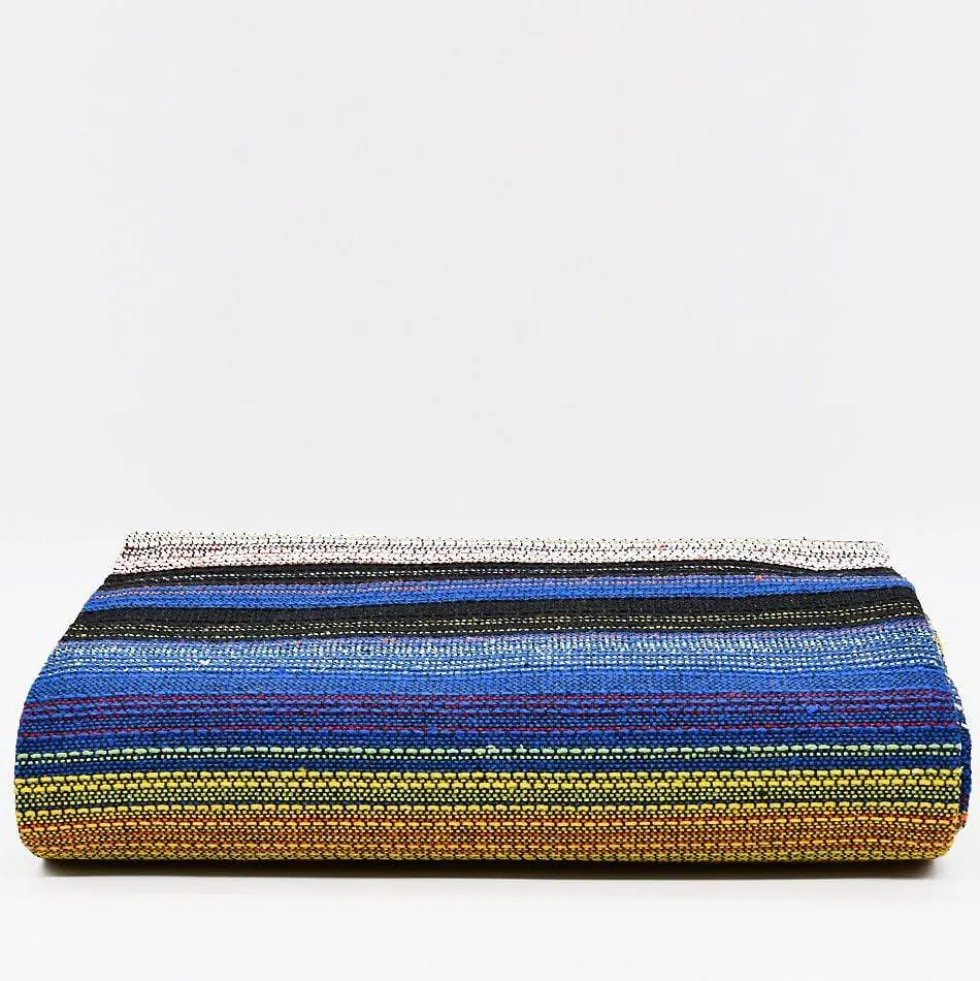 Tapis fin en coton 210x150 - Bleu dur