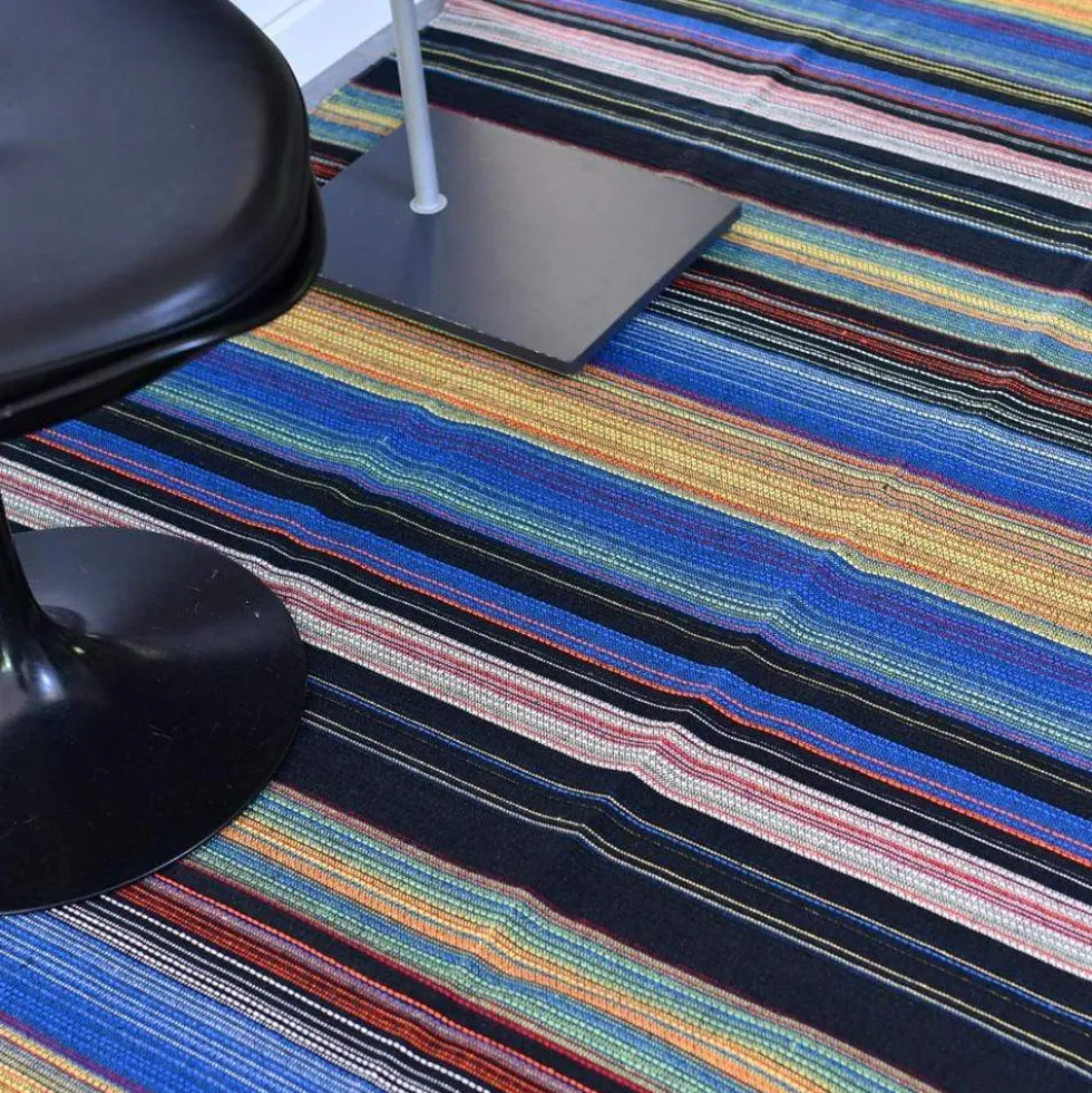 Tapis fin en coton 210x150 - Bleu dur
