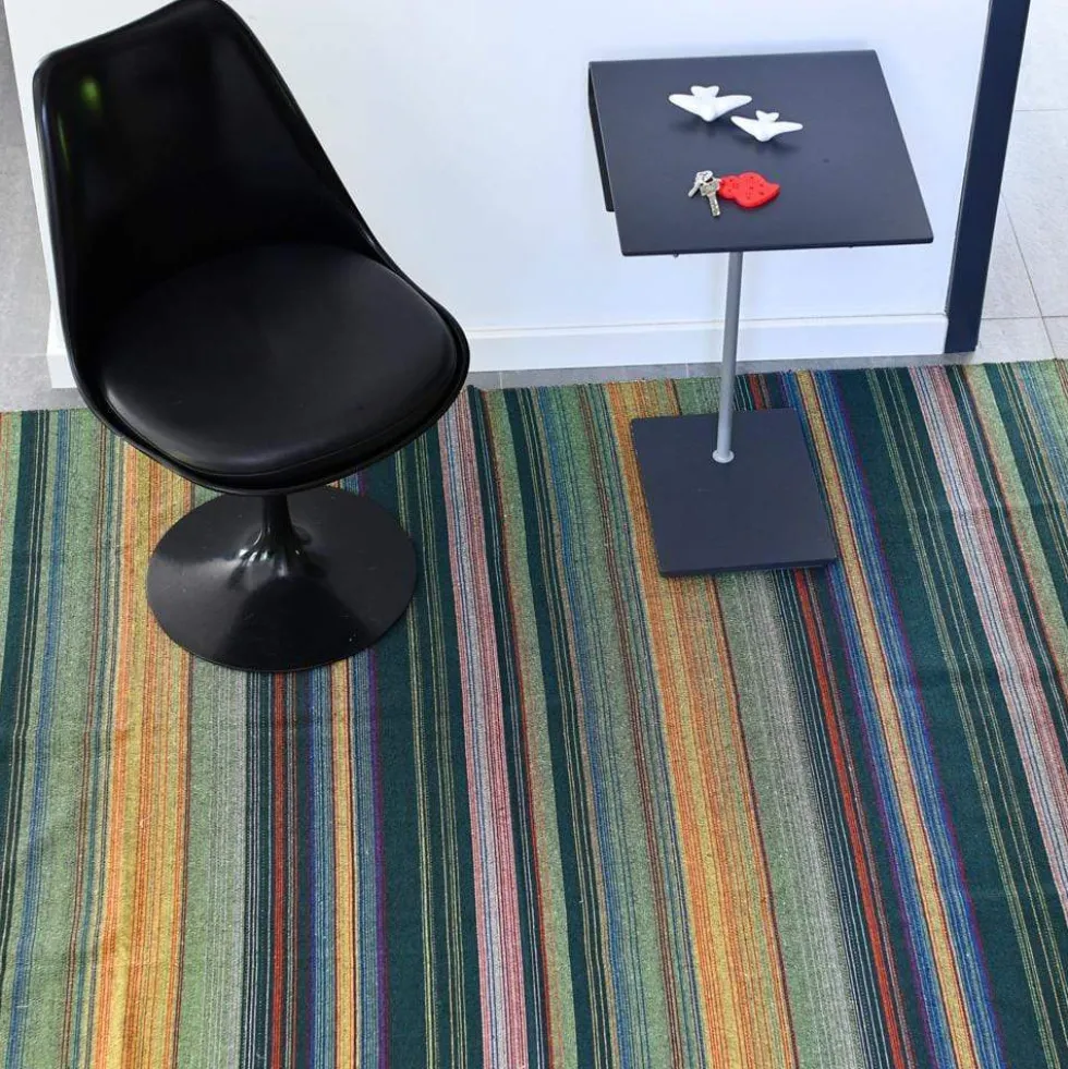 Tapis fin en coton 210x150 - Vert
