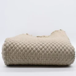Tapis tressé en fibres recyclées - Beige