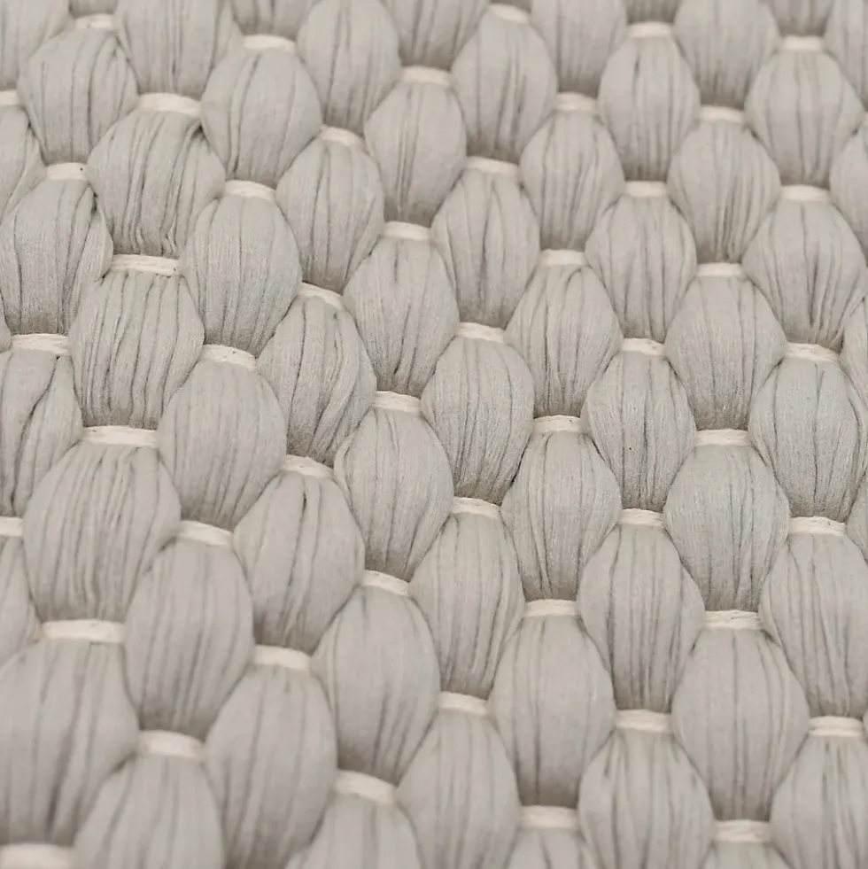Tapis tressé en fibres recyclées - Beige