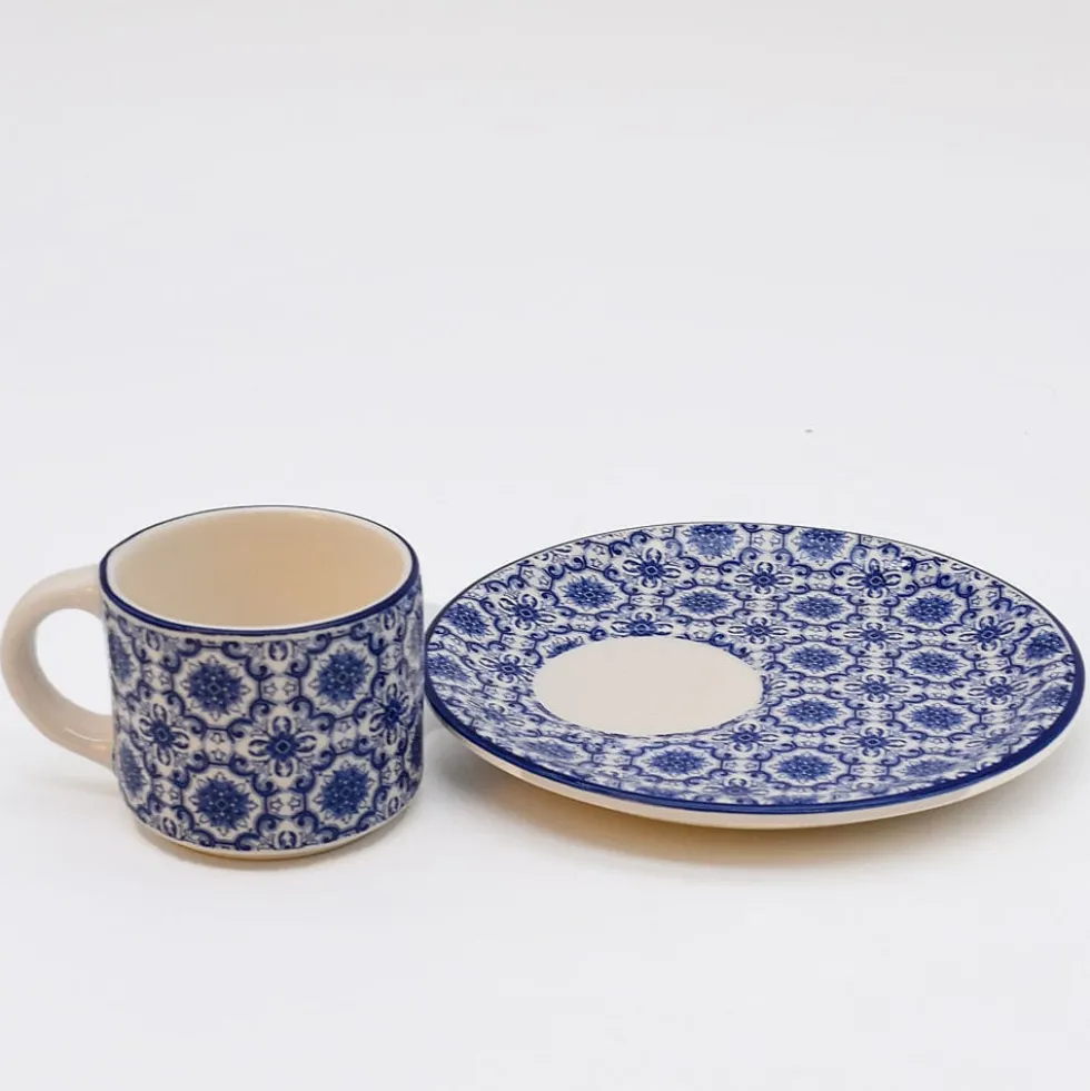 Tasse à café en céramique "Padrão" - Bleu