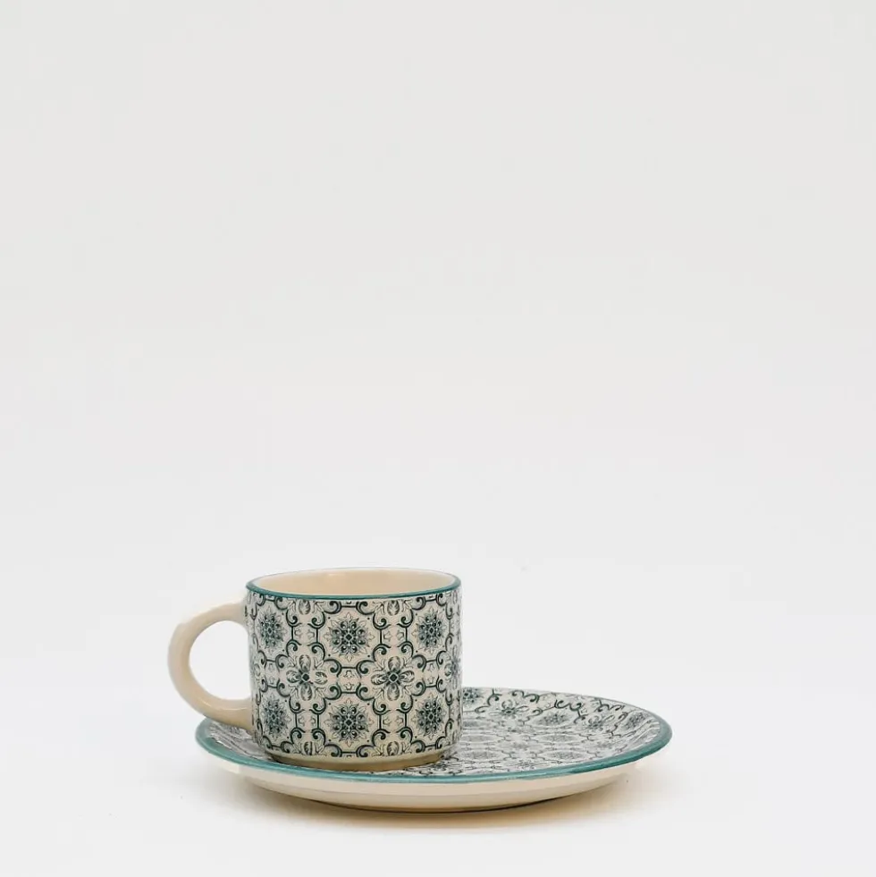 Tasse à café en céramique "Padrão" - Verte