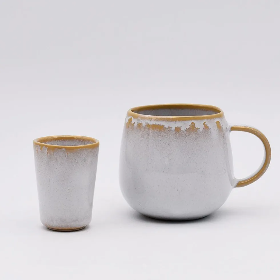 Tasse à espresso en grès "Amazonia" Blanche