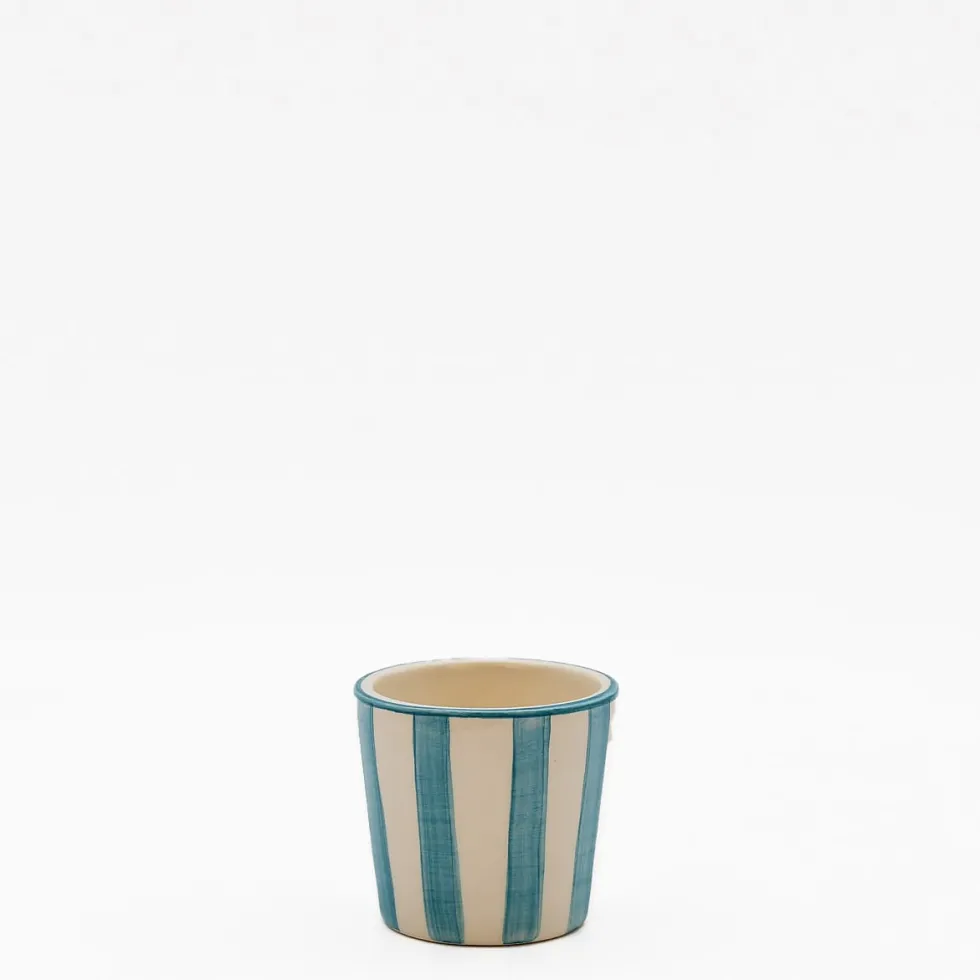 Tasse à espresso rayée "Costa Nova Mar" - Turquoise