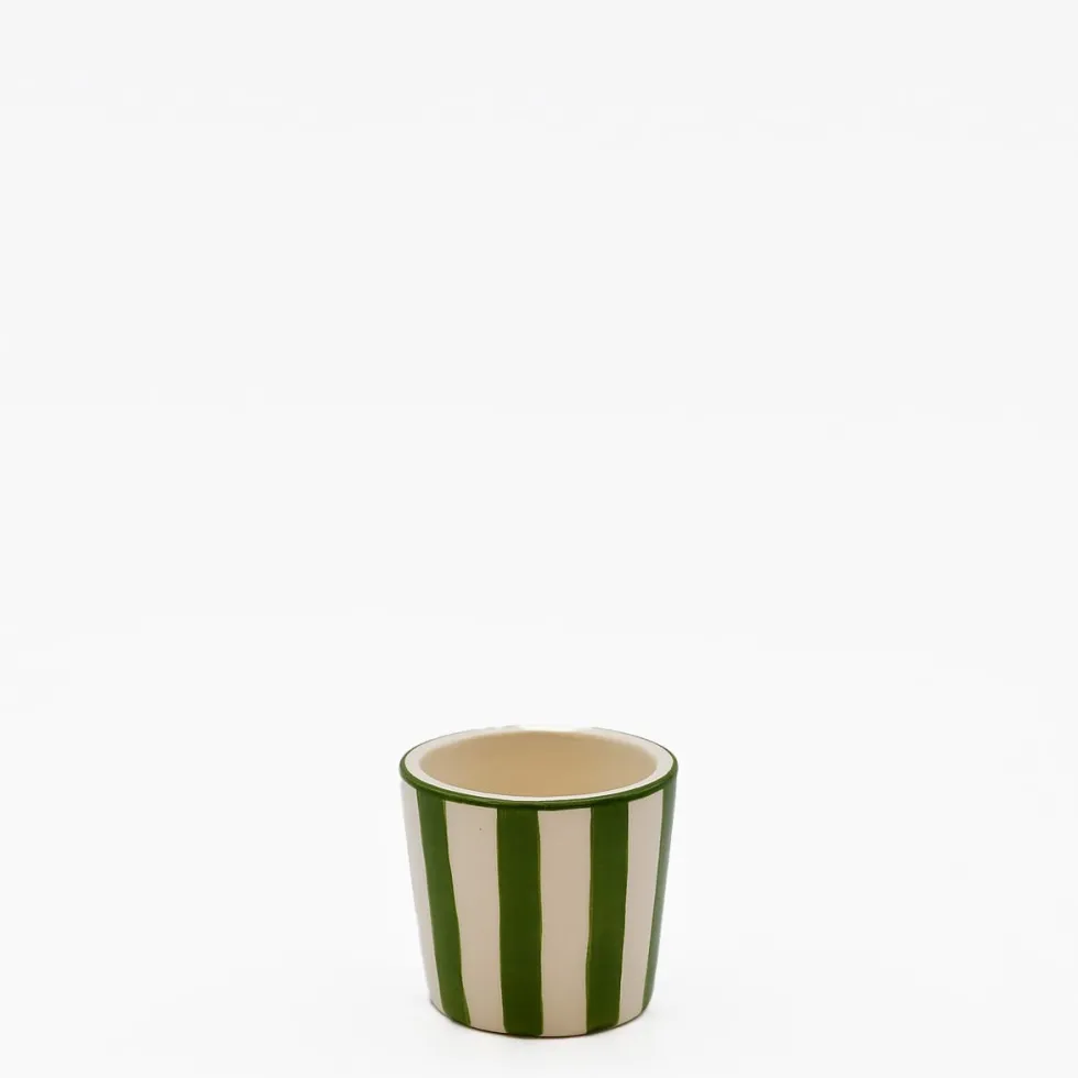Tasse à espresso rayée "Costa Nova Mar" - Vert