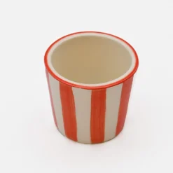 Tasse à espresso rayée "Costa Nova Mar" - Rouge