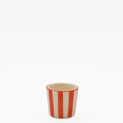 Tasse à espresso rayée "Costa Nova Mar" - Rouge