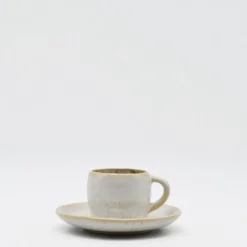 Tasse et sous tasse en grès "Eivissa" - Blanc