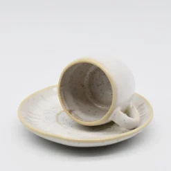 Tasse et sous tasse en grès "Eivissa" - Blanc