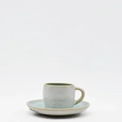 Tasse et sous tasse en grès "Eivissa" - Bleu