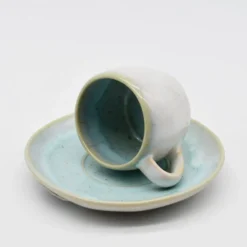 Tasse et sous tasse en grès 