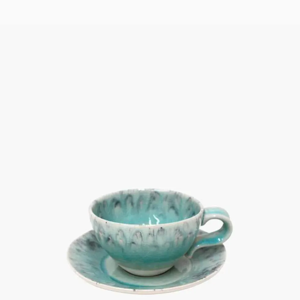 Tasse à thé et en grès "Madeira" - Verte