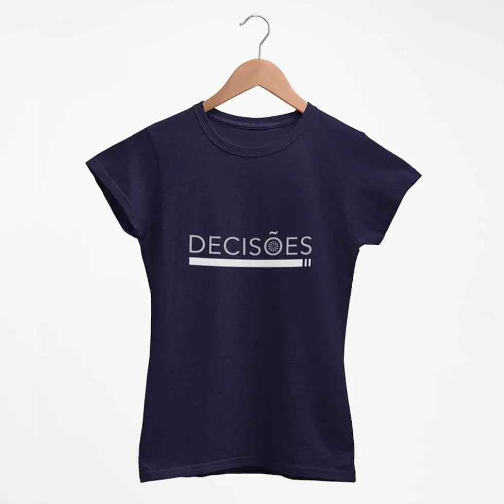 Tee-shirt femme "Decisões" - Bleu marine