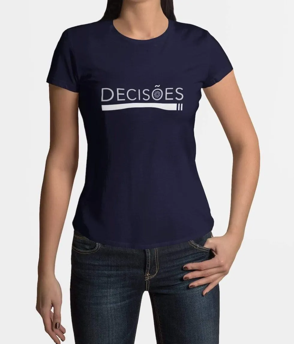 Tee-shirt femme "Decisões" - Bleu marine