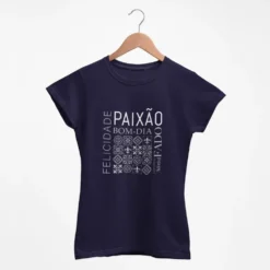 Tee-shirt femme "Paixão" - Bleu marine