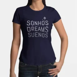 Tee-shirt femme "Sonhos" - Bleu marine
