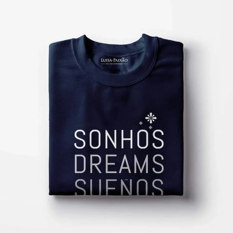 Tee-shirt femme "Sonhos" - Bleu marine