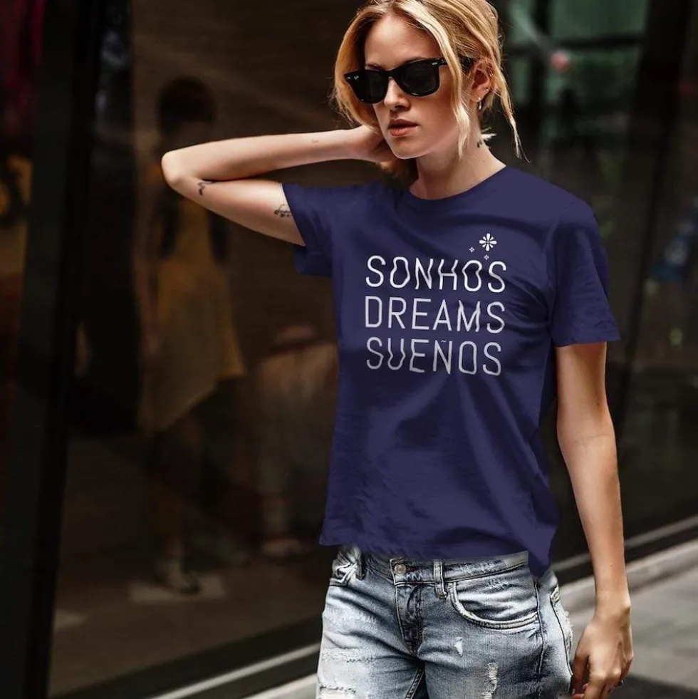 Tee-shirt unisexe "Sonhos" - Bleu