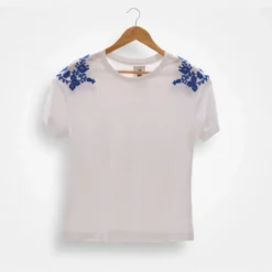 Tee-shirt "Viana" brodé main - Blanc