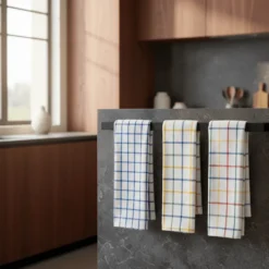 Torchon de cuisine à carreaux - Lot de 4