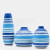 Vase boule rayé - Bleu