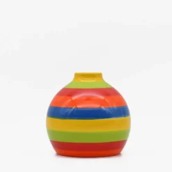 Vase boule rayé - Multicolore