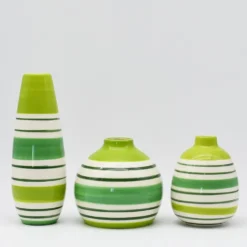 Vase boule rayé - Vert