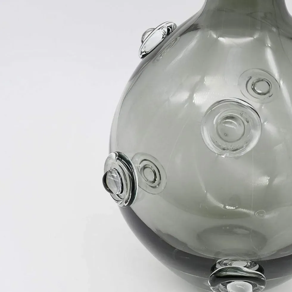 Vase en verre soufflé "Donuts" - Gris