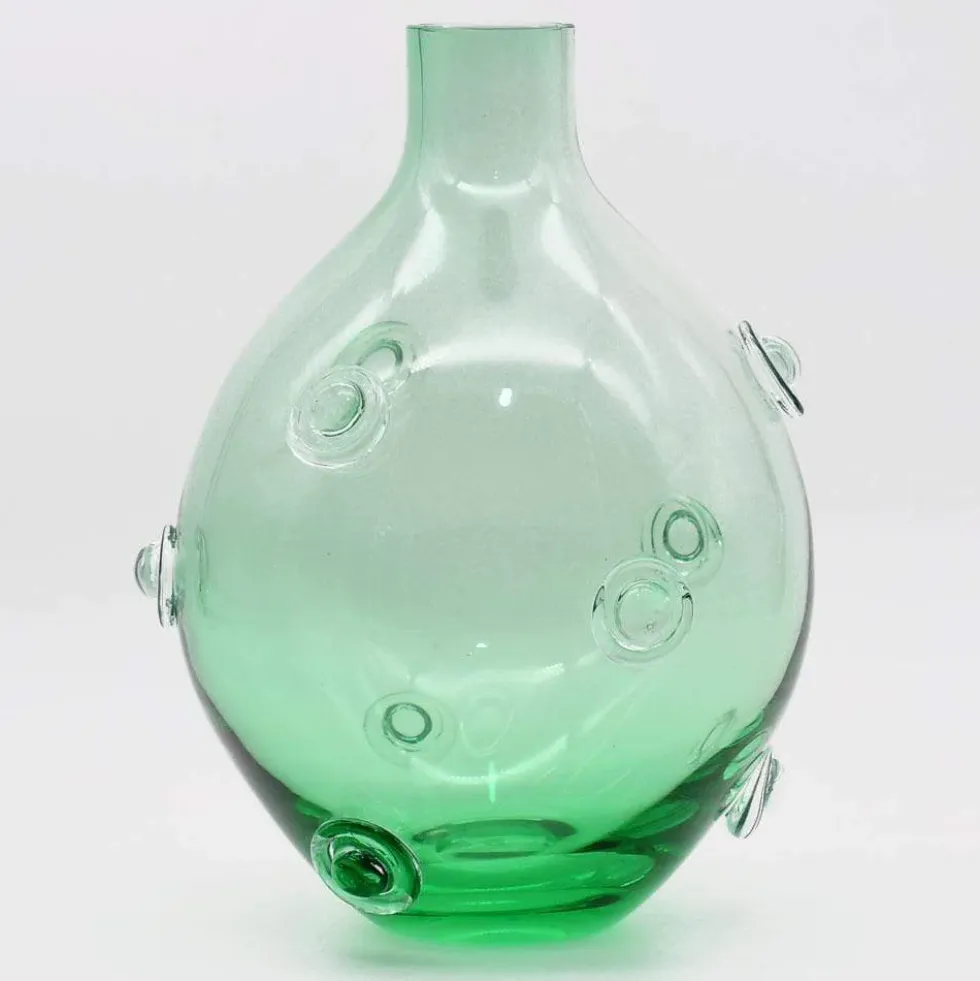 Vase en verre soufflé "Donuts" - Vert