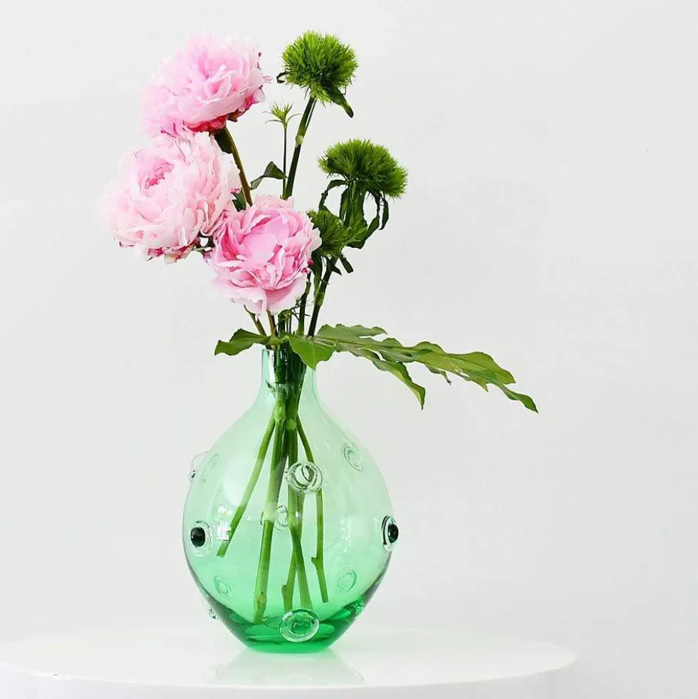 Vase en verre soufflé "Donuts" - Vert