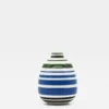 Vase ovale raye - Vert & bleu