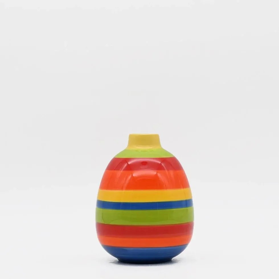 Vase ovale rayé - Multicolore